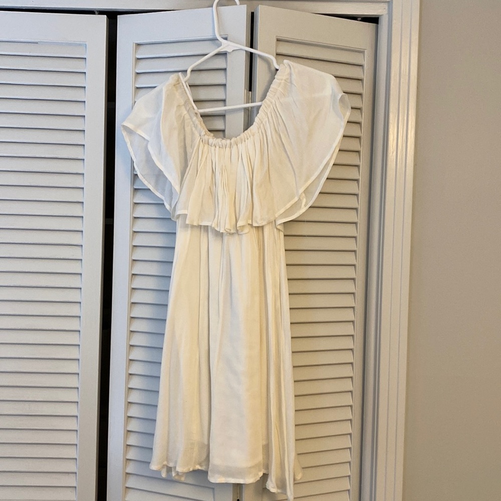 White mustard seed off the shoulder dress